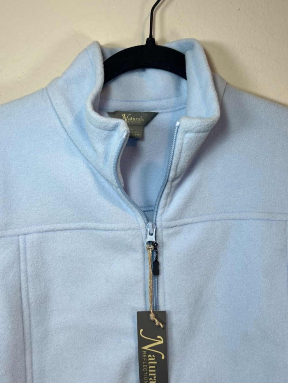 Natural Reflections Full Zip Fleece Jacket Light Blue Zip Pocket Cozy NEW Medium - Picture 2 of 14